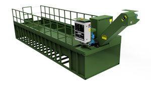 In-ground Solids Settling Tank with optional high flow wash monitor pumping system.