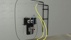 Hydropad wall mount with booms