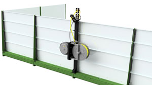 Hydropad wall mounted with spring retraction reels