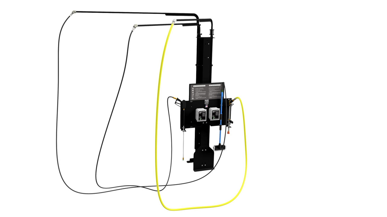 Floor mounted with booms